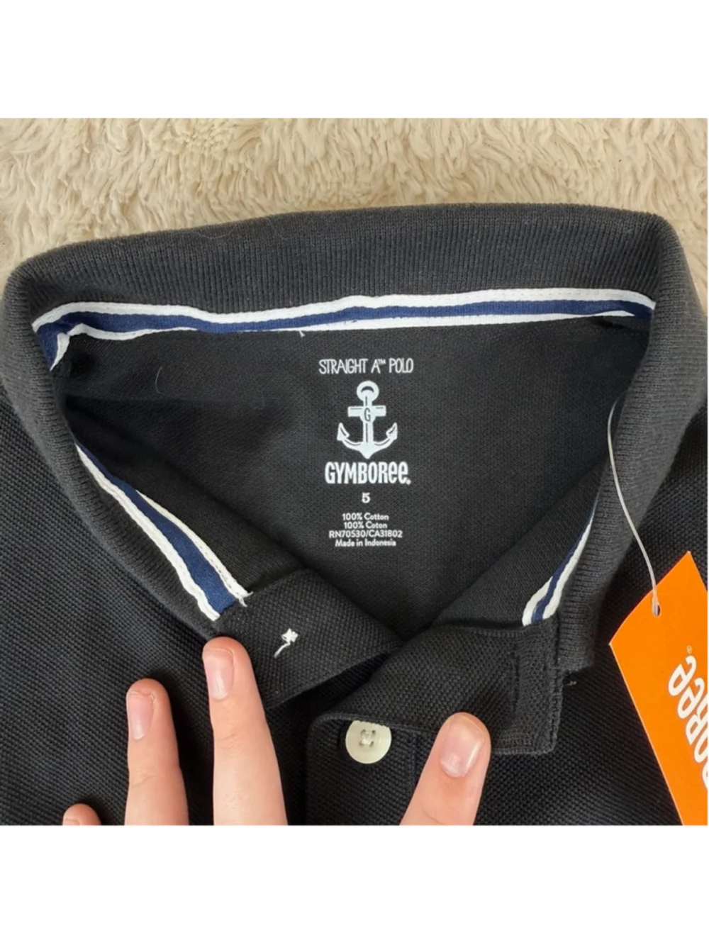 Boys Gymboree Straight A Polo black shirt NWT-5